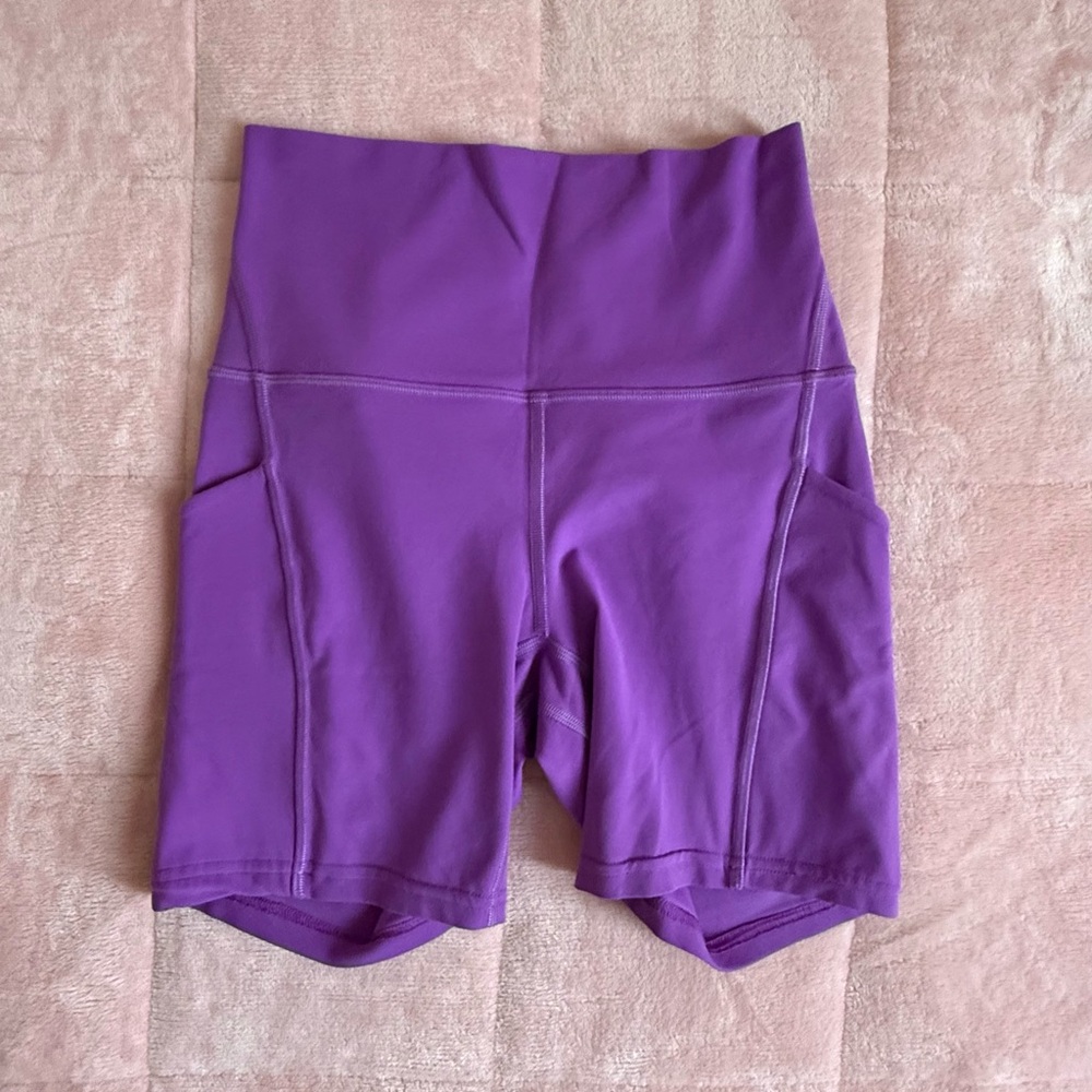 Women's Purple High-Waisted Shorts